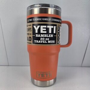 YETI Rambler 20 oz Travel Mug High Desert Clay Stronghold Lid Insulated Cup NEW